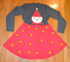 Mighty Fine Women&rsquo;s Long Sleeve Red Santa Claus Pom Pom Dress Size: Large NWT