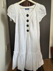 BURBERRY BLUE LABEL Short-Sleeved Dress, White, Size 38