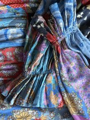 SPELL & THE GYPSY Cha Cha Patchwork Midi Dress Boho size M Jewel Colorway