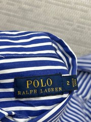 Polo Ralph Lauren Shirt Dress Womens 2 Blue White Cotton Button Up Midi *
