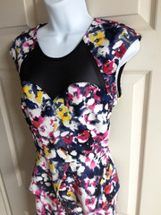 Material Girl Mesh Back Bodycon Midi Skirt &Top Size Medium Multicolor NWT!