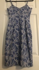 Anthropologie HD in Paris Size 0 “Portia Dress” Floral Blue Knee Length Empire