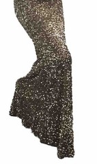 Fashion Nova Gold Sequin Strapless Maxi Dress Back Zip Size M