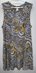 Cynthia Rowley Black Yellow paisley print sleeveless A-line shift dress XL