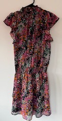 1. State Floral Sleeveless Mockneck Dress Ruffles Elastic Waist Size Small