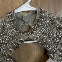Milano Formals E2119 Embellished High Neck Evening Gown Silver 6 Prom Formal