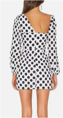 Lovers and Friends Andy Mini Dress Revolve Polka Dot One Shoulder Size L NWT