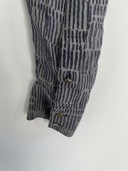 HUSK Australia Grey/ Green Pattern Layering Shirt Dress Drawstring Fits Uk 12
