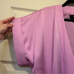 J.Crew J6919 Womens Pink Cuffed Short Sleeve Crepe Satin Wrap Dress Size XXL NWT