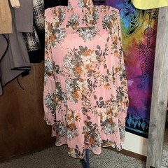 Trixxi Pink floral dress with ruffles