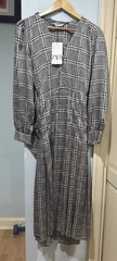 ZARA Printed Dress With Belt BLACK/ WHITE SIZE M BNWT Seen On Kate Middleton