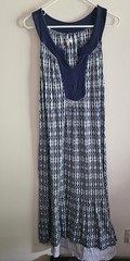 Anne Klein Maxi Dress L V-Neck, Coastal, Summer Vacation, Sundress