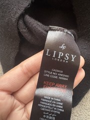 Lipsy London Black Sequin Knit Sweater Dress Round Neck Long Sleeve UK 8