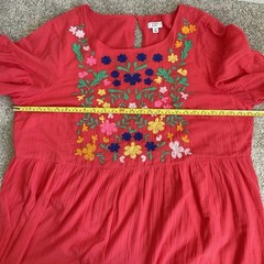 Crown & Ivy Plus Size 2X Floral Embroidered Babydoll Summer Dress Boho Casual