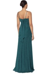 Betsy & Adam Petite Sleeveless Glitter Sheath Gown – Green 8P