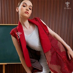 Tuzka Aleena Outer Red Cherry premium women&rsquo;s batik outer