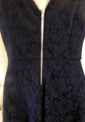 SPEECHLESS NAVY BLUE POLYESTER BLEND LACE FIT & FLARE DRESS – MEDIUM