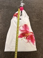 More to Come Leilani Mini Dress Small Floral Halterneck Jersey Knit Cocktail