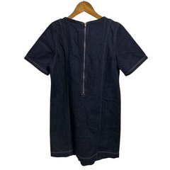Old Navy Womens Dark Wash Denim Short Sleeve Mini Shift Dress Blue Preppy XS