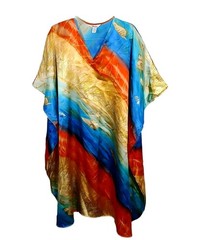 Winlar Kaftan One Size OS Knee Length Dress Sea Shell Beach Tropical V-Neck