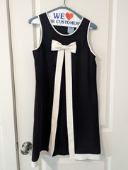 Cece Black White Bow Mini Dress Womens US 2