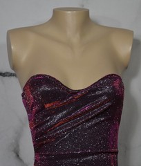 AKIRA Sparkly Purple Strapless Mini Dress XS Ruffle Hem Lined BodyCon Party