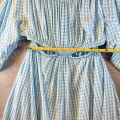 Scanlan Theodore Blue Gingham Dress Sz 6 (fits 8) Cutout Reversible Maxi RRP$900