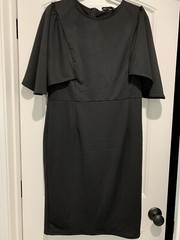 GRACE KARIN Pencil Dress Size XL 3/4 Ruffle Sleeve Slim Business Pencil Black