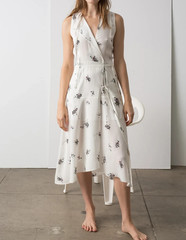 ALC A.L.C. Women&rsquo;s size 6 Silk Floral Sun Dress Flounce Hem Brunch Going Out