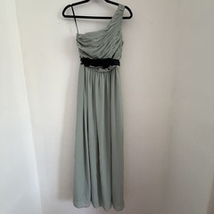 H&M Pale Mint Green Party Prom Bridesmaid Style Maxi Dress Size UK 12 VGC