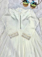 Designer Roman Silk Embroidered Gown Set Dupatta Party Wedding Anarkali Dress