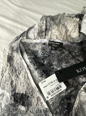 NWT Komarov [ Large ] Lace Up Back Charmeause Maxi Dress Watercolor Floral U1182