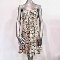 GINIA 100% Silk Snake Print Slip Dress NWT AU 14 US 10 Beige Pink Mini Luxury