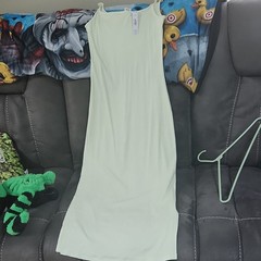 PINK Victoria&rsquo;s Secret Ribbed Sleeveless Maxi Dress Light Yellow Size S Logo