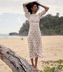 Doen Women&rsquo;s Roxanne Sweet Abelia Floral Printed Cotton Long Maxi Gown Dress XL