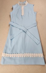 Vtg. Bleeker Street Womens Blue Polyester Dress Size Small 4-6