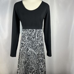 PrAna Woman’s Black & White Abstract Swirl Stretch Dress Size Small