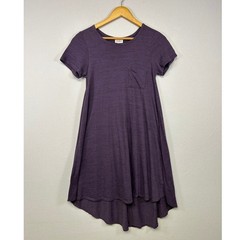 Casual Minimalist LuLaRoe Women XXS Purple Carly High-Low Pocket Swing Dress