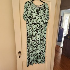 Quacker Factory By Jeanne Bice Floralicious Short Sleeve Maxi Dress Size Large