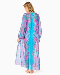 $198 NEW Lilly Pulitzer Frey Maxi Cover Up Seaweed Samba Pink Blue XS S M L XL