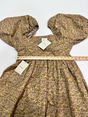 NEW Things Between Bohome Floral Mustard Mini Dress Medium Milkmaid Cottagecore