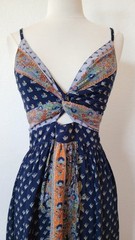 New Anthro Midi Dress Size Small Blue Floral Coquette Wedding Garden Brunch