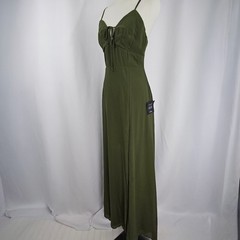 Lulus Olive Green Chiffon Front Slit Sleeveless Maxi Dress Women&rsquo;s Size M NWTF