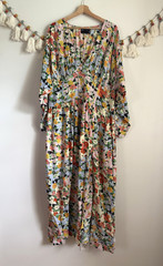 Asos Curve Ditsy Floral Batwing Button Front Midi Dress Coquette Cottage NWT 14