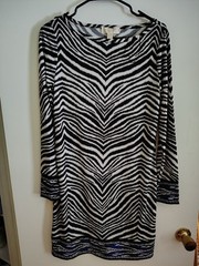 Michael Michael Kors Zebra Print Border Shift Dress size M Medium NWT