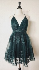 New Lace Dress Size Small XS Green Embroider Mesh Classy Wedding