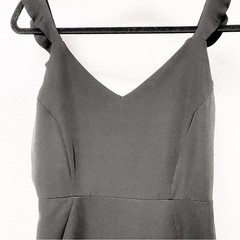 Gianni Bini Spring Sleeveless Fall Prep Chic V-Neck Flounce Hem Dress Black