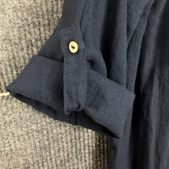 Francesca Bettini Dress Womens L Navy Linen Cotton Midi Made in Italy Lagenlook