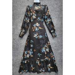 Baltic Born Women Floral Chiffon Maxi Fairy Smocked Prairie Cottagecore Size M