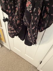 Old Navy X Anna Sui Chiffon Tiered Ruffle Mini Dress Size XL Dark Floral Boho